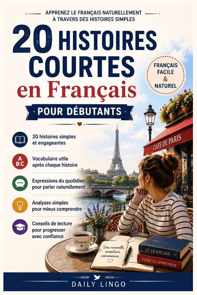 20 Histoires Courtes en Français pour Débutants: Apprenez le Français Naturellement à Travers des Histoires Simples cover