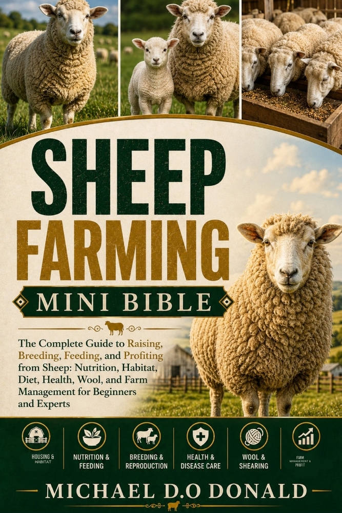 Sheep Farming Mini Bible: The Complete Guide to Raising, Breeding, Feeding, and Profiting from Sheep: Nutrition, Habitat, Diet, Health, Wool, and Farm cover