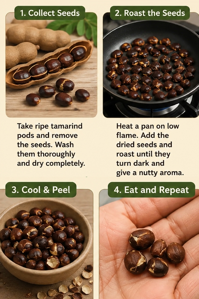 Traditional Tamarind Seed Remedies for Knee Comfort: To relieve knee pain, roast and eat tamarind seeds. cover