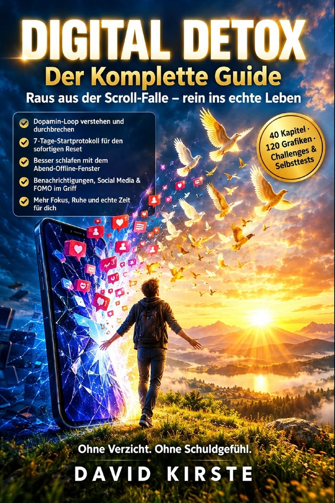 Digitaler Minimalismus & Detox: Dein 30-Tage-Plan für ein fokussiertes, aufgeräumtes digitales Leben cover