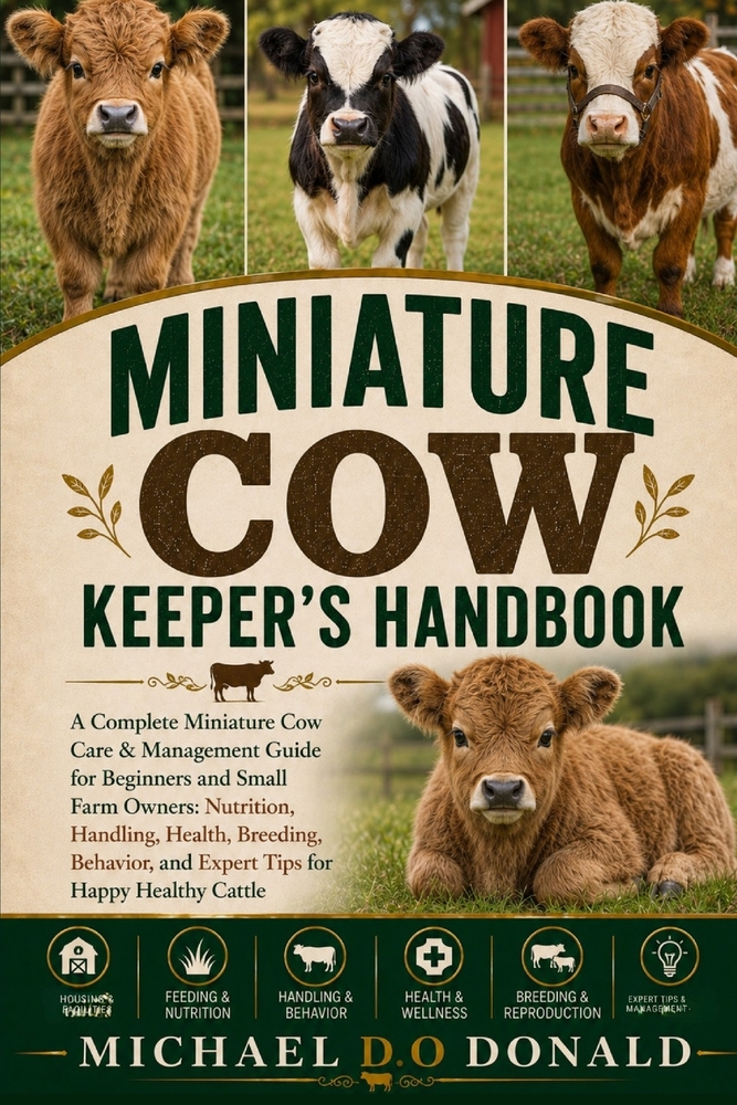 Miniature Cow Keeper's Handbook: A Complete Miniature Cow Care & Management Guide for Beginners and Small Farm Owners: Nutrition, Handling, Health, Br cover