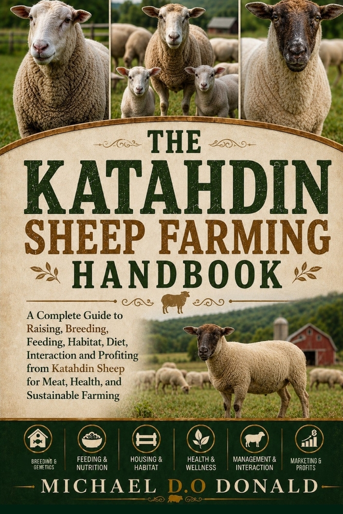 The Katahdin Sheep Farming Handbook: A Complete Guide to Raising, Breeding, Feeding, Habitat, Diet, Interaction and Profiting from Katahdin Sheep for cover