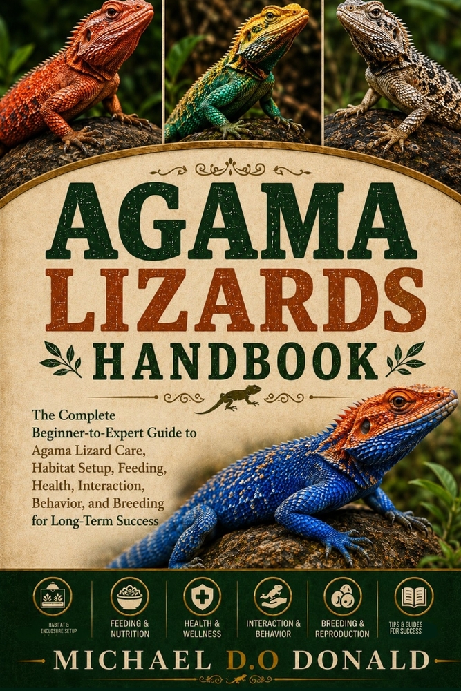 Agama Lizards Handbook: The Complete Beginner-to-Expert Guide to Agama Lizard Care, Habitat Setup, Feeding, Health, Interaction, Behavior, and Breedin cover
