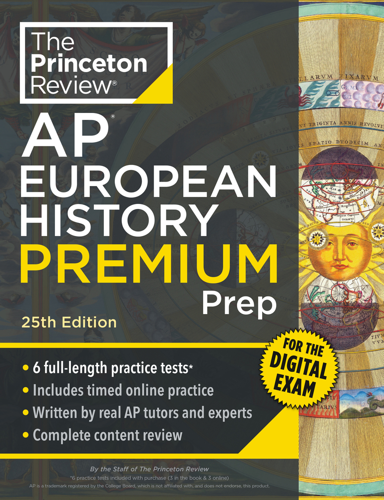 Princeton Review AP European History Premium Prep, 25th Edition: 6 Practice Tests + Digital Practice Online + Content Review cover