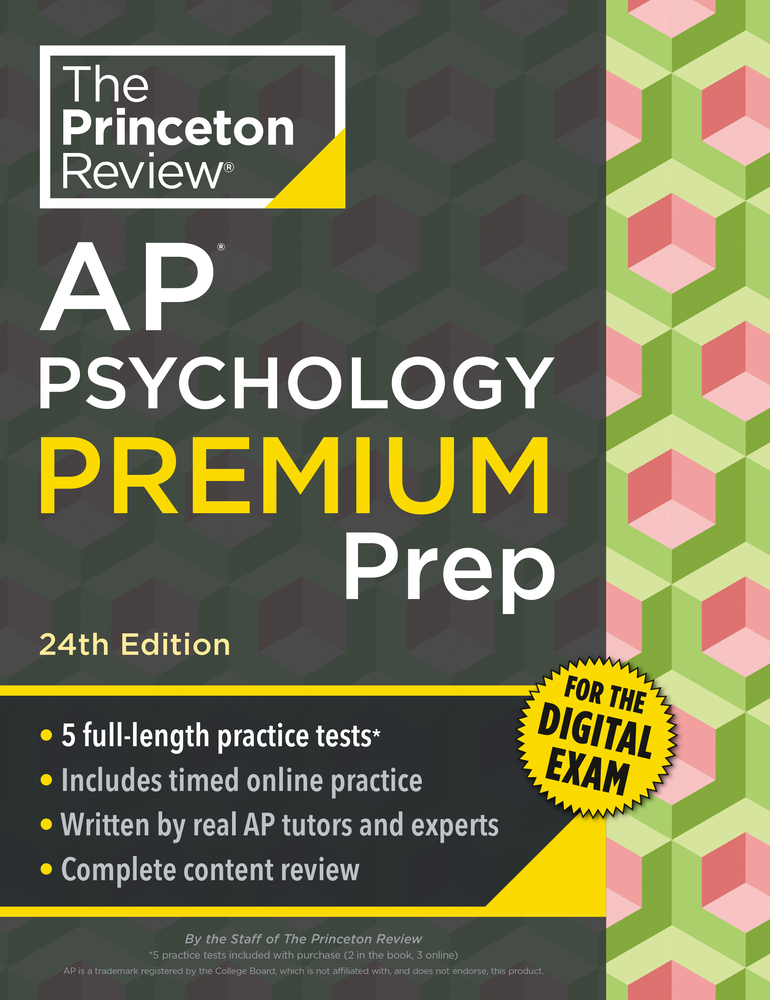 Princeton Review AP Psychology Premium Prep, 24th Edition: 5 Practice Tests + Digital Practice Online + Content Review cover