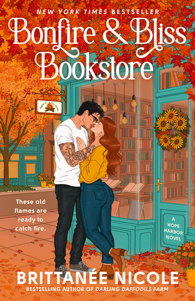 Bonfire and Bliss Bookstore (a Hope Harbor Novel): A Cozy Fall Romance cover