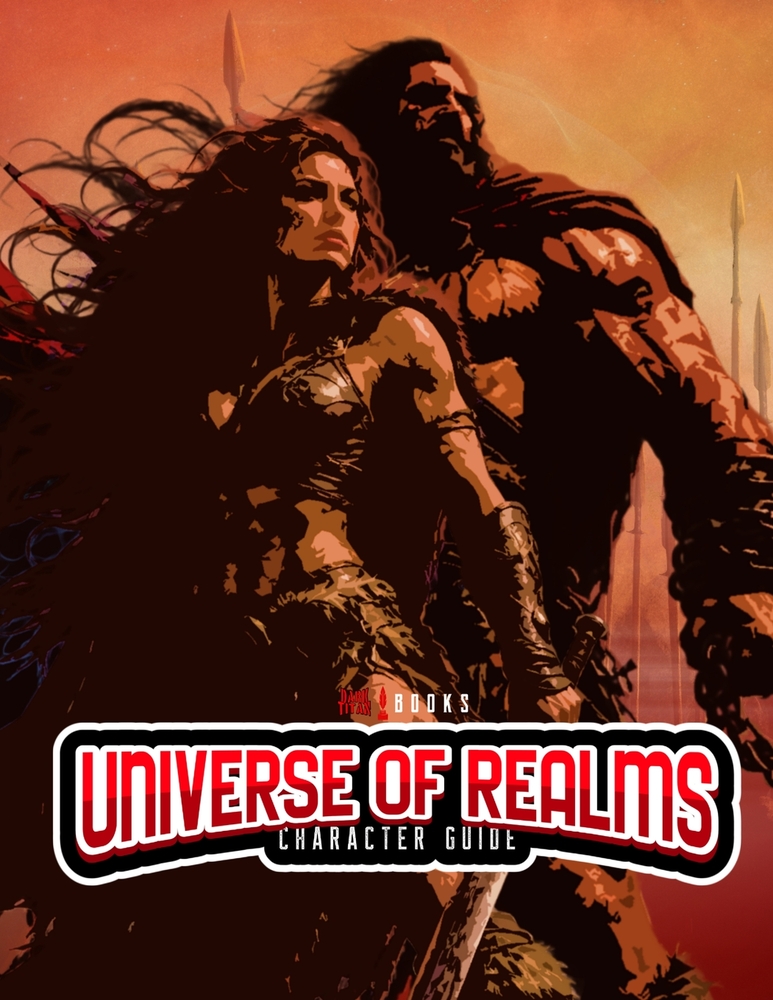 Dark Titan Books' The Universe of Realms Character Guide cover