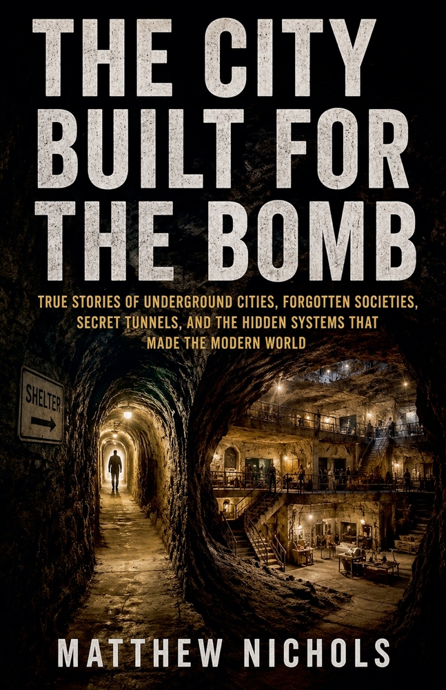 THE CITY BUILT FOR THE BOMB, Secret Underground Cities, Hidden Tunnels, and the True Stories Beneath the Modern World cover