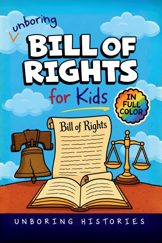 Unboring Bill of Rights for Kids: Funny, Interesting, Concise Guide to the Bill of Rights, Freedoms, and Wild Facts You Won't Believe Are True cover