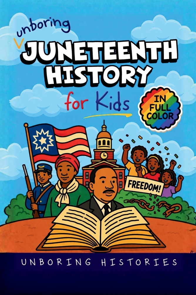 Unboring Juneteenth History for Kids: Funny, Interesting, Concise Guide to Juneteenth, Freedom, and the Powerful True Stories You Won't Believe Are Re cover