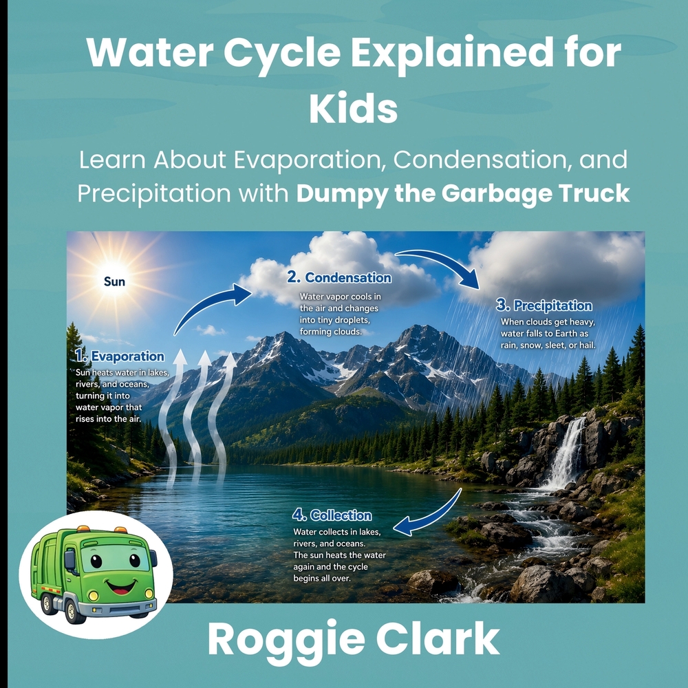 Water Cycle Explained for Kids: Learn About Evaporation, Condensation, and Precipitation with Dumpy the Garbage Truck cover