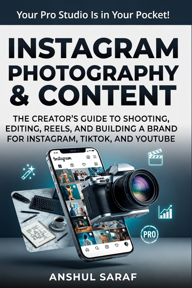 Instagram Photography & Content: Grow Your Following with a Pro Phone Camera: The Complete Guide to Shooting, Editing, Reels, and Building a Brand wit cover
