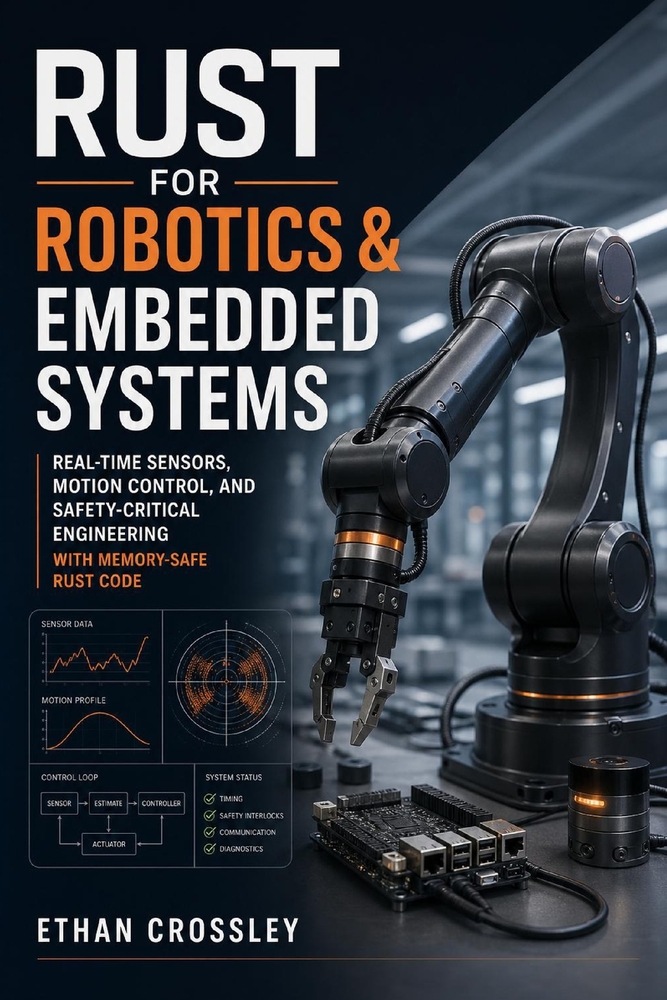 Rust for Robotics & Embedded Systems: Real-Time Sensors, Motion Control, and Safety-Critical Engineering with Memory-Safe Rust Code cover