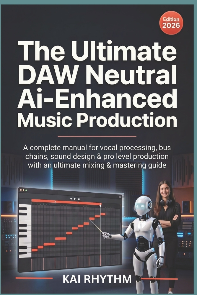 The Ultimate DAW Neutral AI-Enhanced Music Production: A Complete DAW-Neutral Manual for Vocal Processing, Bus Chains, sound design & Pro-Level Produc cover
