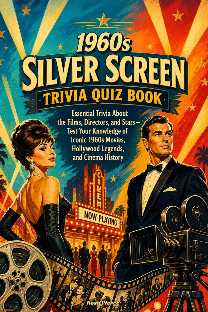 1960s Silver Screen Trivia Quiz Book: Essential Trivia About the Films, Directors, and Stars - Test Your Knowledge of Iconic 1960s Movies, Hollywood L cover