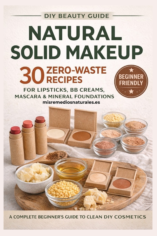 DIY Natural Solid Makeup for beginners: 30 zero waste recipes for organic lipsticks, bb creams, mascara and mineral foundations cover