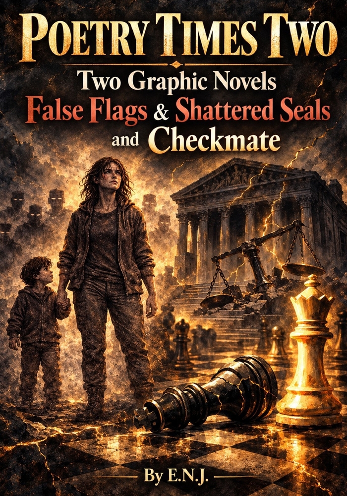 poetry times two graphic novels of false flags and shattered seals and checkmate cover