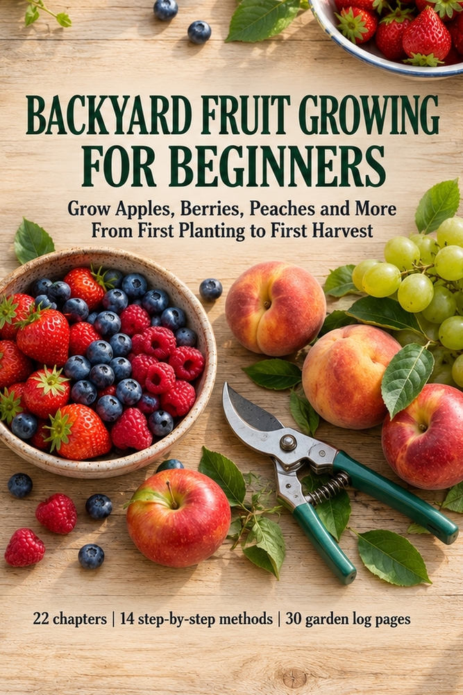 Backyard Fruit Growing for Beginners: Grow Apples, Berries, Peaches & More - From First Planting to First Harvest cover
