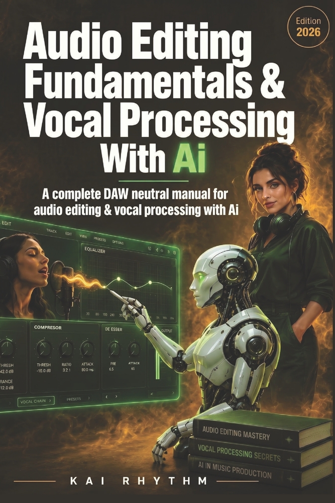 Audio Editing Fundamentals & Vocal Processing with AI: A Complete DAW-Neutral Manual for Audio Editing & Vocal Processing with Ai cover