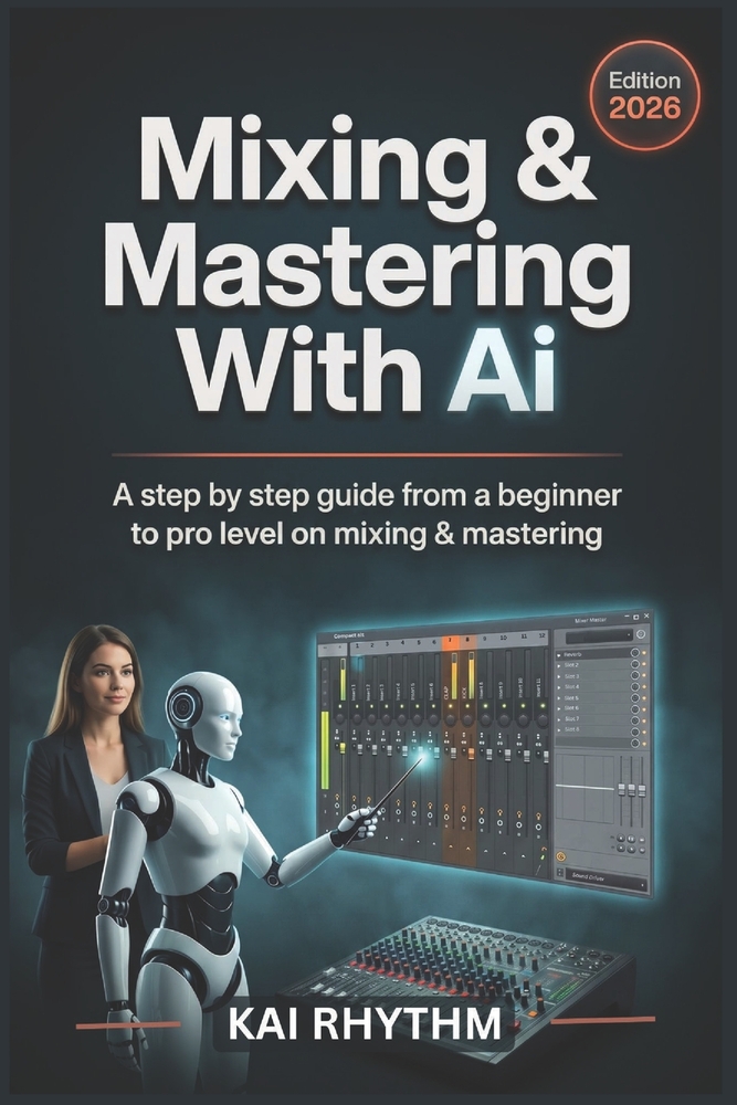 Mixing & Mastering with AI: A step by step guide from beginner to pro level on mixing & mastering cover