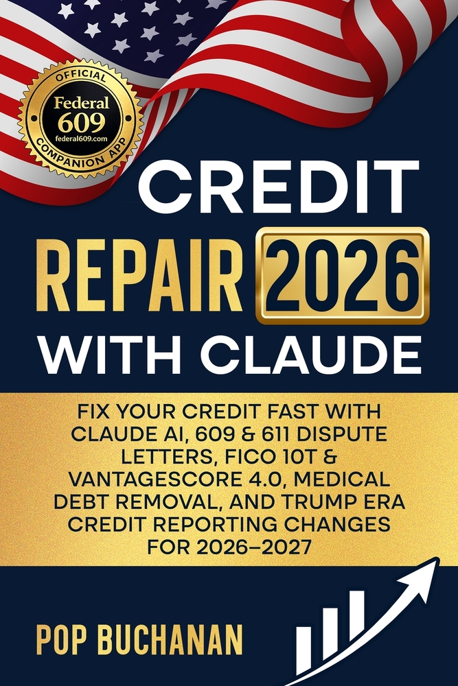 Credit Repair 2026 with Claude: Fix Your Credit Fast with Claude Ai, 609 & 611 Dispute Letters, Fico 10t & Vantagescore 4.0, Medical Debt Removal, and cover