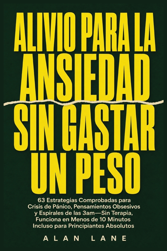 Alivio Para La Ansiedad Sin Gastar Un Peso: 63 Estrategias Comprobadas para Crisis de Pánico, Pensamientos Obsesivos y Espirales de las 3am-Sin Terapi cover