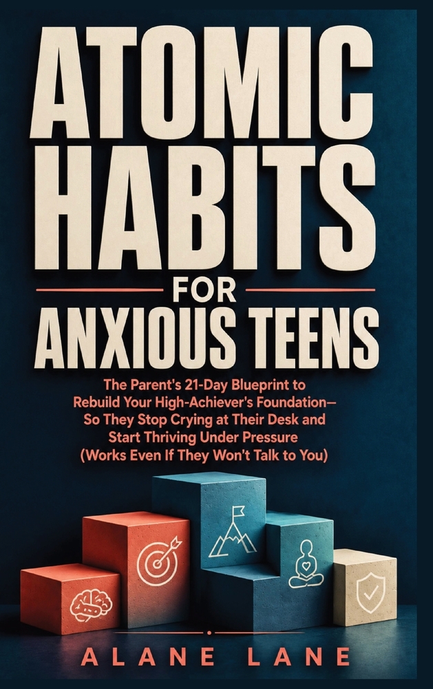 Atomic Habits for Anxious Teens: The Parent's 21-Day Blueprint to Rebuild Your High-Achiever's Foundation-So They Stop Crying at Their Desk and Start cover