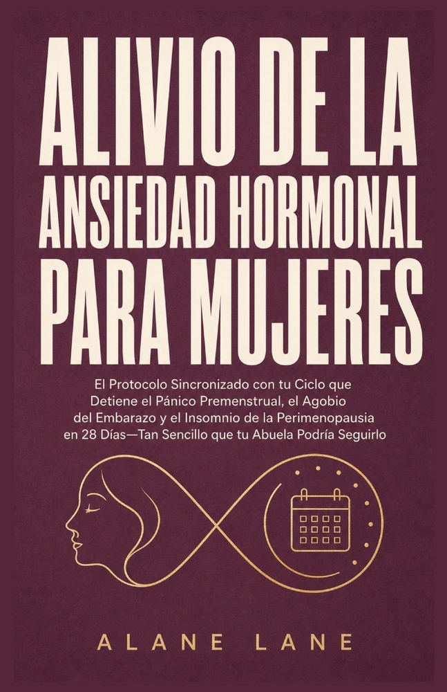 Alivio De La Ansiedad Hormonal Para Mujeres: El Protocolo Sincronizado con tu Ciclo que Detiene el Pánico Premenstrual, el Agobio del Embarazo y el In cover