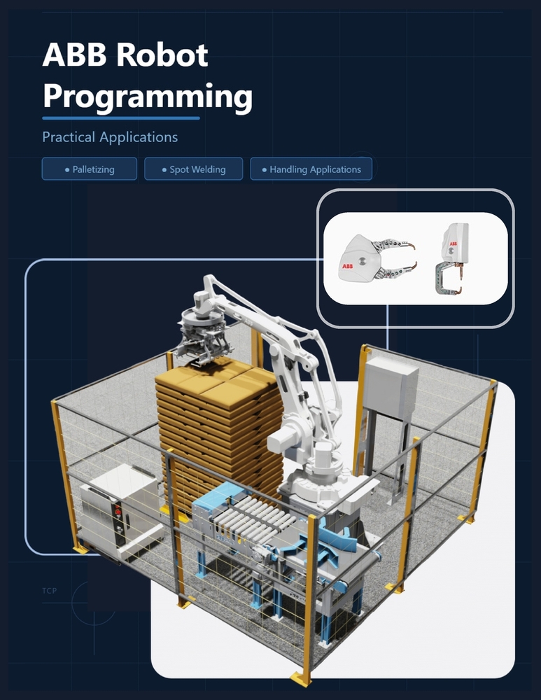 ABB Robot Programming- Practical Applications: Palletizing - Spot Welding - Handling Application cover