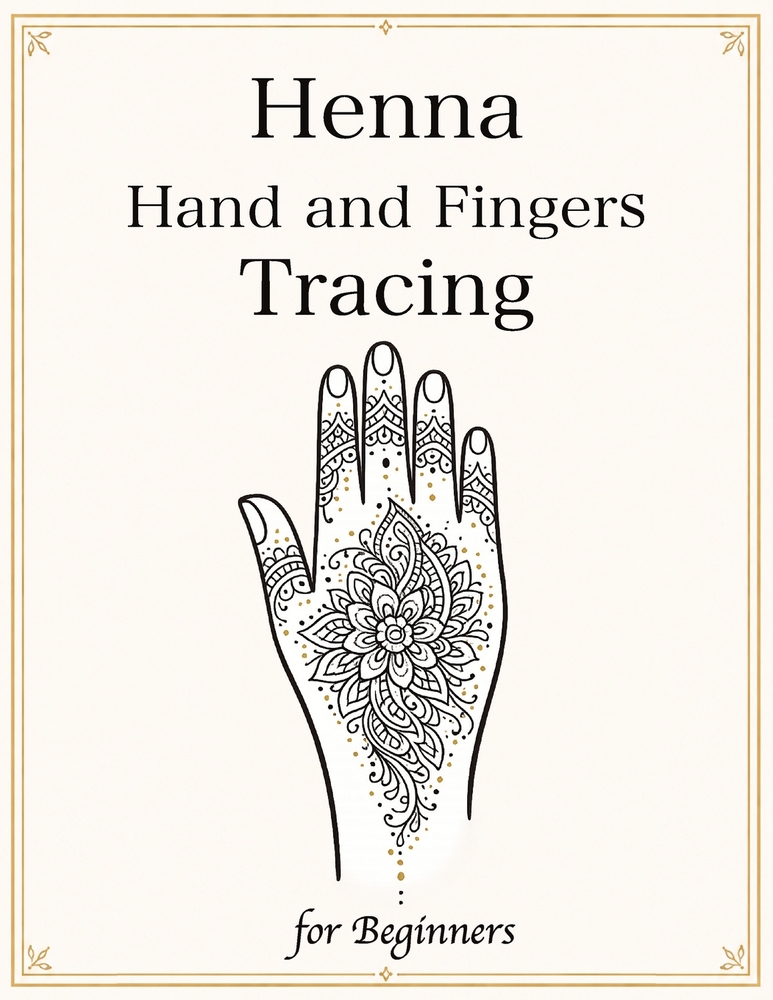 Henna Hand and Fingers Tracing for Beginners: Learn Real Henna Placement with 50 Step-by-Step Designs for Hands & Fingers cover
