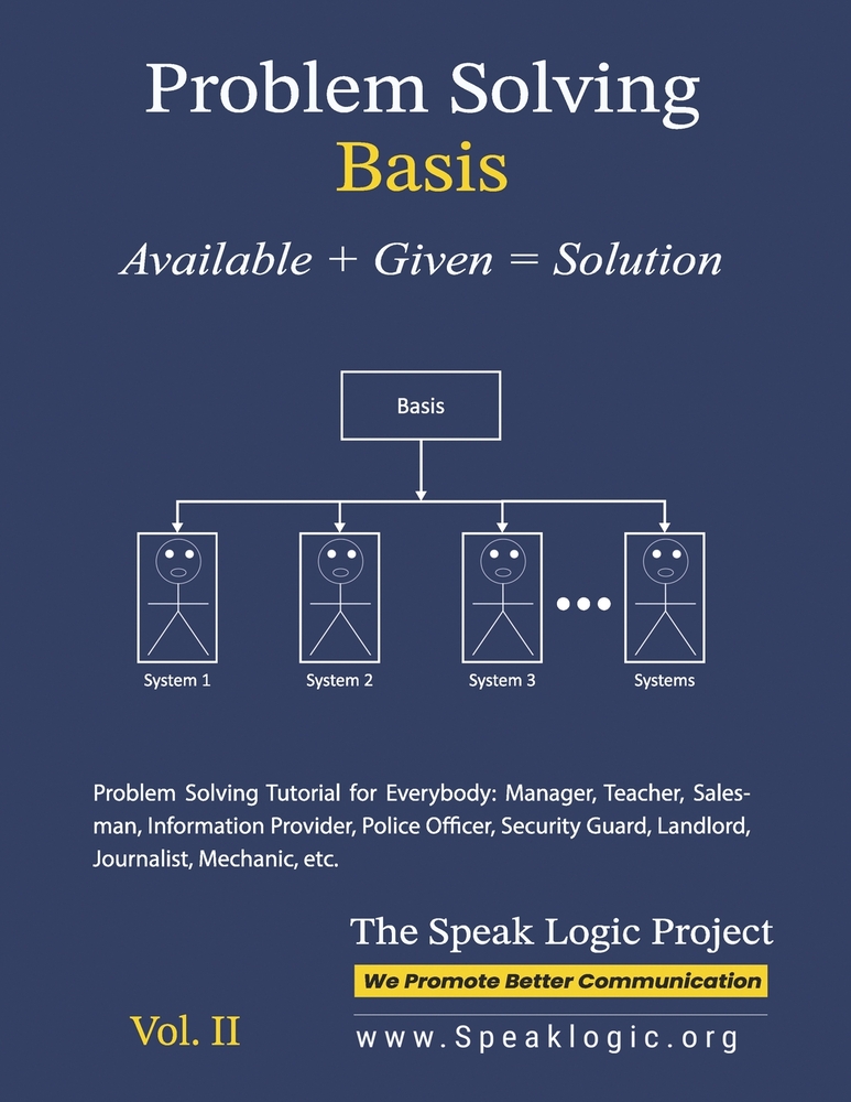 Problem Solving Basis Available + Given = Solution, Vol. II: Problem Solving Tutorial for Everybody: Manager, Teacher, Salesman, Information Provider, cover