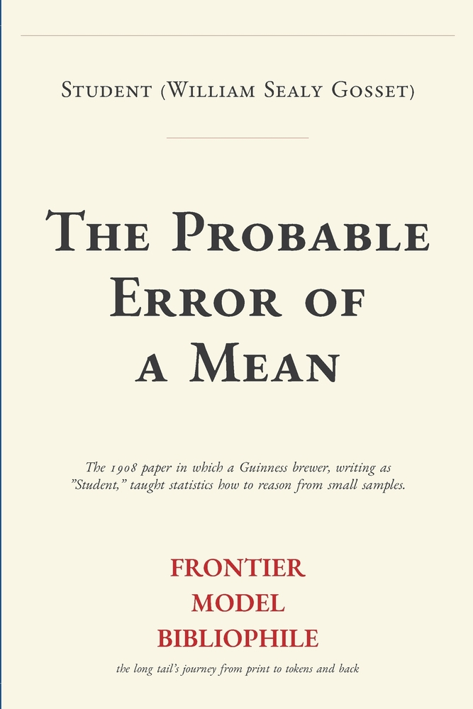 The Probable Error of a Mean cover