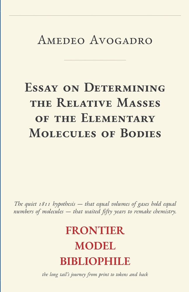 Essay on Determining the Relative Masses of the Elementary Molecules of Bodies cover