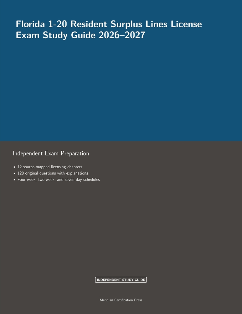 Florida 1-20 Resident Surplus Lines License Exam Study Guide 2026-2027 cover