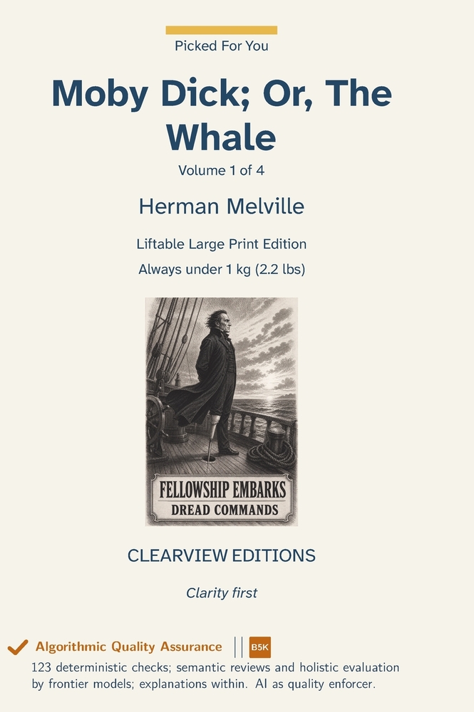 Moby Dick; Or, The Whale - Volume 1 of 4 cover