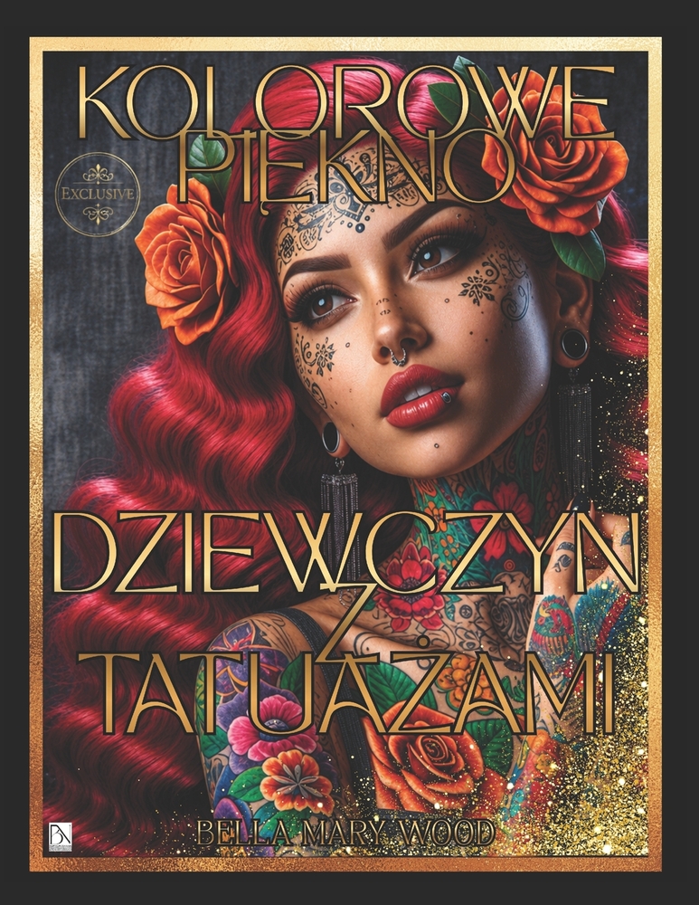 Kolorowe piękno dziewczyn z tatuażami Atrakcyjna Książka do kolorowania z portretami: portret kolorowanki cover