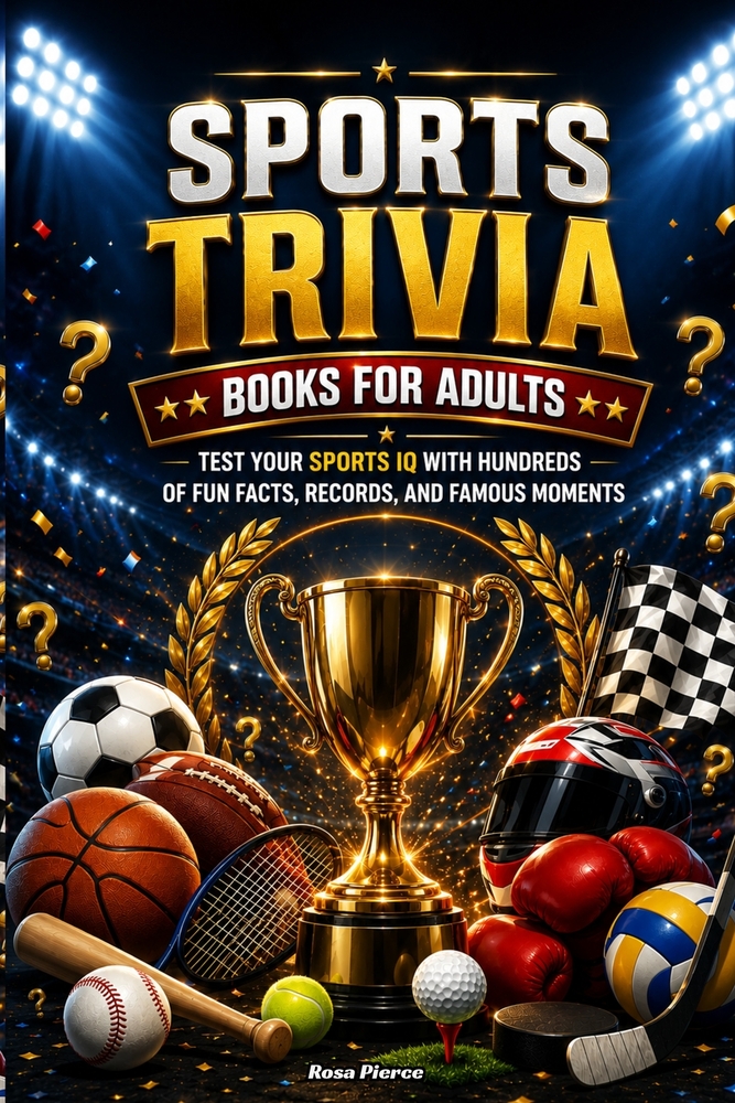 Sports Trivia Books for Adults: Test Your Sports IQ with Hundreds of Fun Facts, Records, and Famous Moments cover