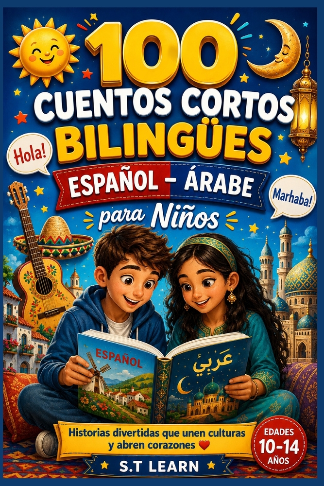 100 Cuentos Cortos Bilingües Español-Árabe para Niños: Libro Infantil con Historias Cortas en Español y Árabe con Vocabulario y Preguntas cover