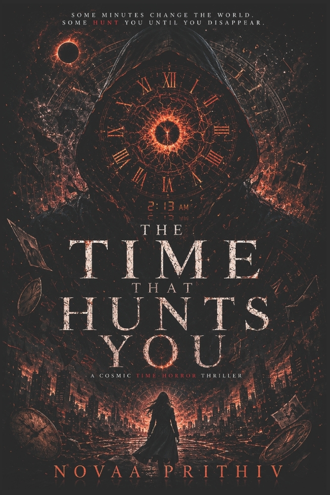 The Time That Hunts You: A Cosmic Time-Horror Thriller of Vanished Minutes, Fractured Memories, and the Night the World Began to Unmake Itself cover