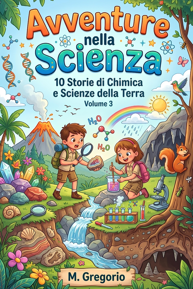 Avventure per Bambini 10 Storie di Chimica e Scienze della Terra Volume 3: Impara la Scienza con il Sorriso: Storie e Curiosità per Bambini e Ragazzi cover