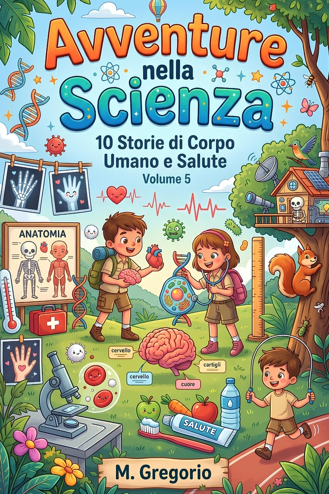 Avventure per Bambini 10 Storie di Corpo Umano e Salute Volume 5: Impara la Scienza con il Sorriso: Storie e Curiosità per Bambini e Ragazzi - Il Libr cover