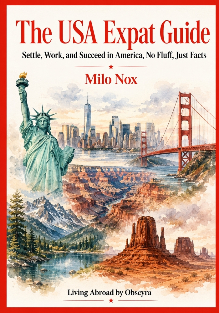 The USA Expat Guide: Settle, Work, and Succeed in America - No Fluff, Just Facts cover