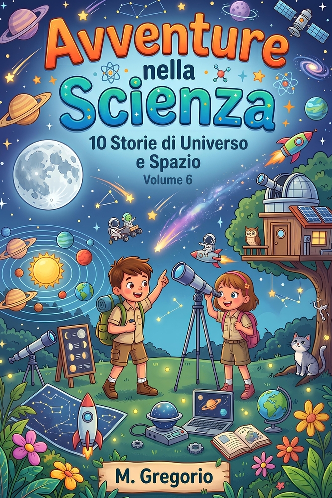 Avventure per Bambini 10 Storie di Universo e Spazio Volume 6: Impara la Scienza con il Sorriso: Racconti educativi e Curiosità per Giovanissimi e Rag cover