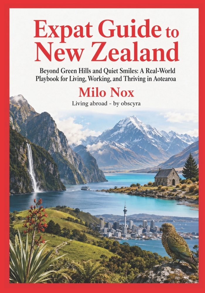Expat Guide to New Zealand: Beyond Green Hills and Quiet Smiles: A Real-World Playbook for Living, Working, and Thriving in Aotearoa cover