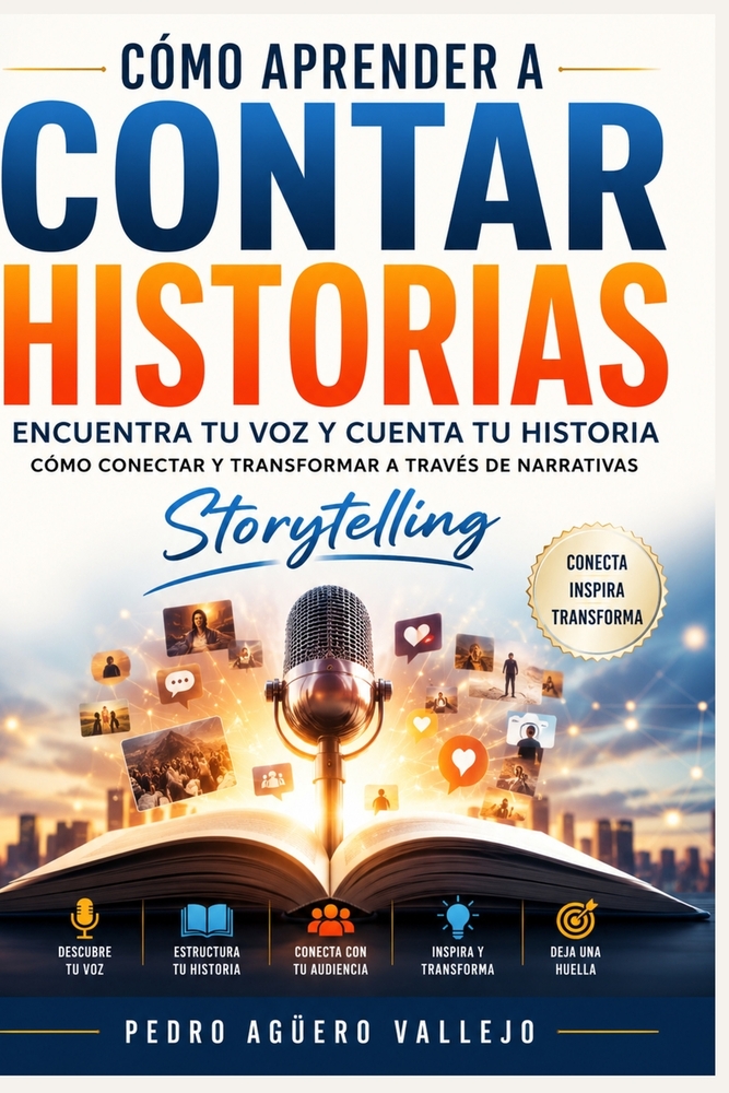 Cómo Aprender a Contar Historias: Encuentra tu Voz y Cuenta tu Historia Cómo Conectar y Transformar a Través de Narrativas Storytelling cover