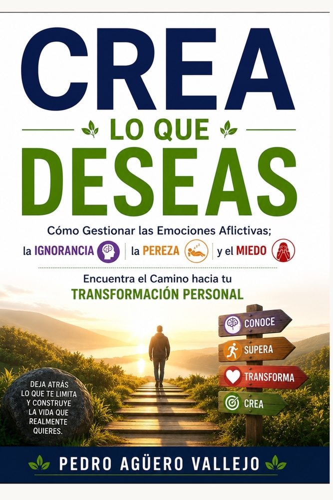 Crea lo que Deseas: Cómo Gestionar las Emociones Aflictivas la Ignorancia la Pereza y el Miedo Encuentra el Camino hacia tu Transformación Personal cover