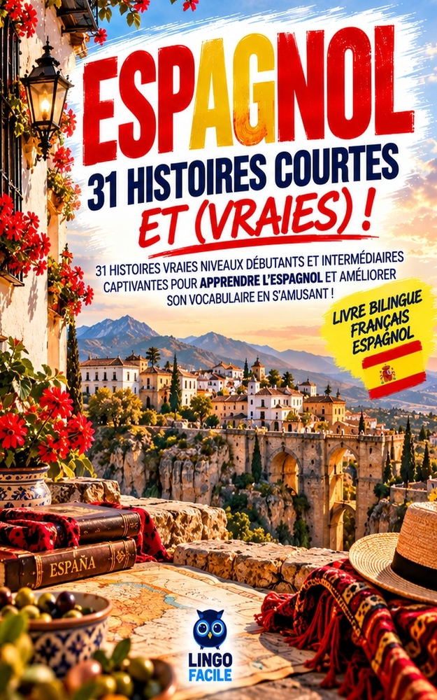 ESPAGNOL 31 Histoires courtes et Vraies: 31 histoires vraies niveau débutants et intermédiaires captivantes pour apprendre l'espagnol et améliorer son cover