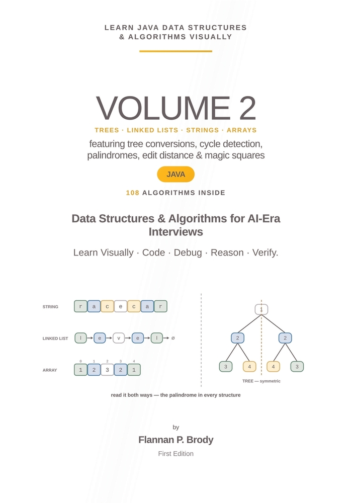 Learn Java Data Structures & Algorithms Visually - Volume 2: Data Structures & Algorithms for AI-Era Interviews cover
