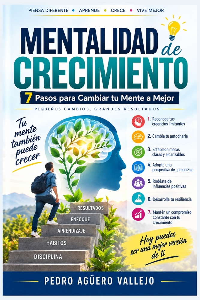 Mentalidad de Crecimiento: 7 Pasos para Cambiar tu Mente a Mejor Actitud Mental Positiva cover