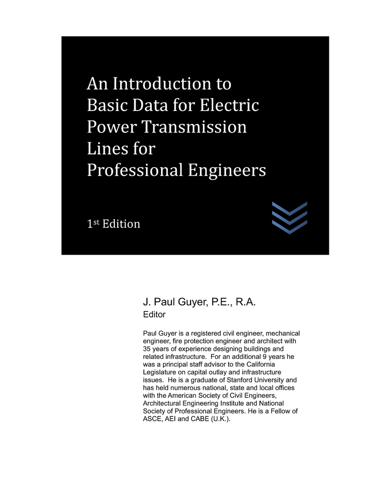 An Introduction to Basic Data for Electric Power Transmission Lines for Professional Engineers cover